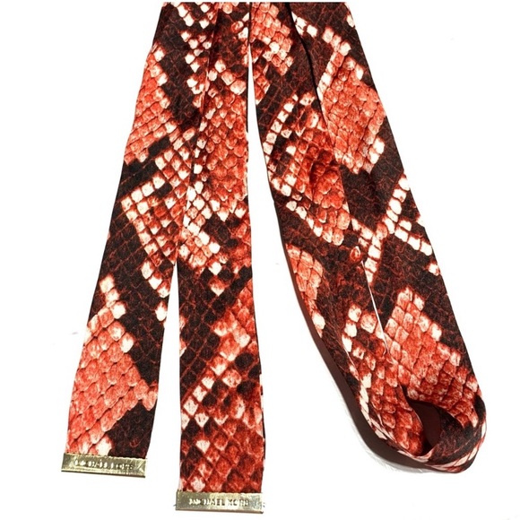 Michael Michael Kors Red Dragon Silk Sleeveless Tie Waist Slit Maxi Dres… - Picture 4 of 13